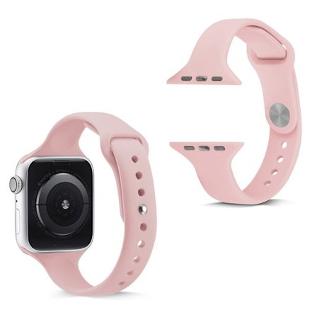 Apple Watch Series 5 44mm narrow silikon klockarmband - rosa