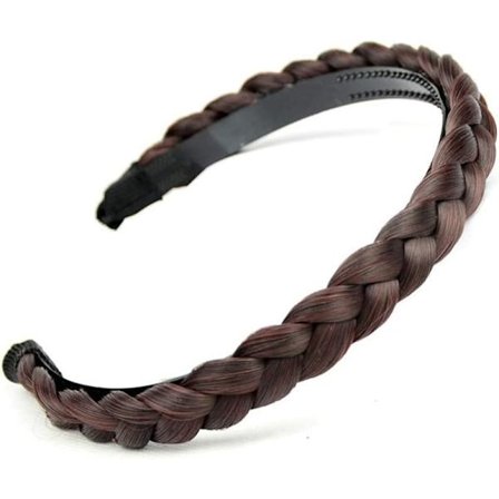 Flätat pannband Syntetiskt hår Flätat pannband Bredt flätat