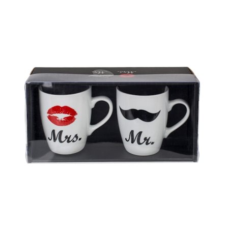 Mugg "Mr & Mrs" 10x8cm 2-pack