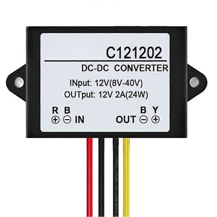 C121202 DC 12V till DC 12V 2A Vattentät Spänningsregulator Stabilisator Adapter Jikaix