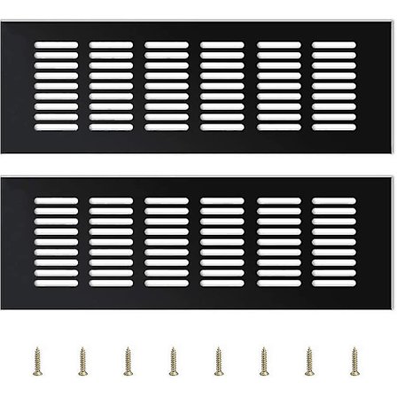 Aluminium Ventilationsgaller för Utomhus, Justerbar, Svart