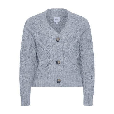 Tiffany Carla, Cardigan Knit - Light Grey Tröjor Dam Grå M/L
