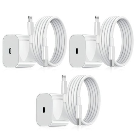 3-pakning-Lader for iPhone-Hurtiglader-Adapter + kabel 20W Hvit One Size iPhone 3-pakning iPhone (NT) 3-pakning iPhone 3-pakning iPhone