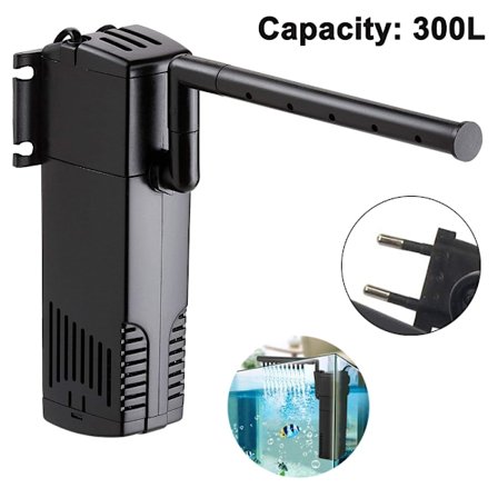 Akvariehjørnefilter, internt filter med akvariepumpe