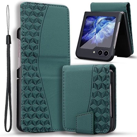 For Samsung Galaxy Z Flip5 5G Deksel Imprinted PU Leather+PC Telefondeksel