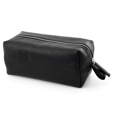 Czarna skórzana kosmetyczka California dla mężczyzn - Torby na przybory toaletowe