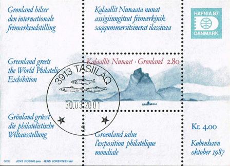 Grønland 1987 - AFA 178 - Miniark - Stemplet