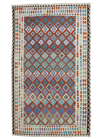 Kilim Afghan Old Style Rug 303X487 Dark Red/Dark Grey Large Wool, Afghanistan
