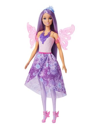 Doll Fantasy Fashion Pack With Accessories Including Mermaid Tail, Fairy Wings, & Necklaces Patterned Barbie