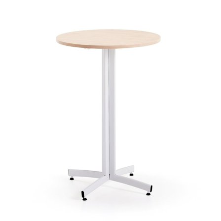 Bar table SANNA, Ø700x1050 mm, white/birch