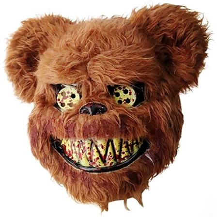 Halloween Scary Mask Bjørn Kanin Maske, Blodig Plys Hoved M