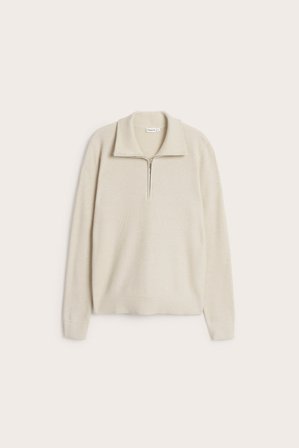 Kappahl | Tröja half-zip | Ljusbeige