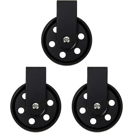 3 stk. Belysningstilbehør Sort Lysekrone Retro Indretning Kraftig Remskive Loftmontering Remskivesystem Vintage Hjul Remskive Hjul Lampe Sort Retro