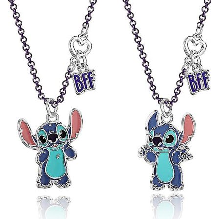 2-delt sæt - Bedste veninde halskæde med BFF & Stitch smykker - Officielt licenseret