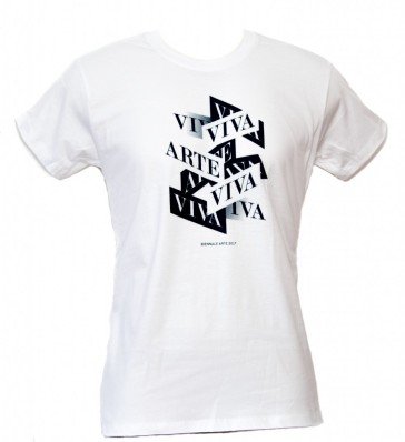 t-shirt uomo S bianco "VIVA ARTE VIVA" linea Sfumato serie la Biennale di Venezia