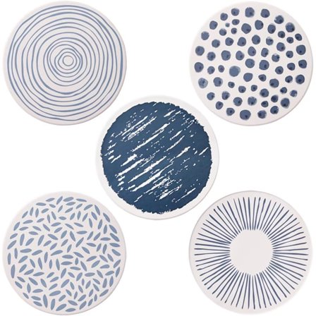 Sæt med 5 Dekorative Underkopper i Diatoméjord Japansk, ZQKLA