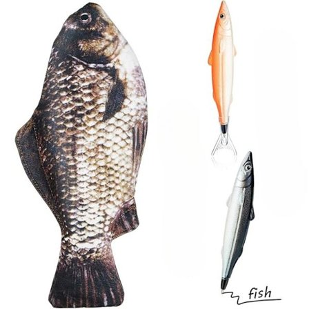 [2 stk. Fiske Penalhus] 2 stk. Søde Fiskepenne Sjovt Fiske Penalhus med Polstret Tykt Skumfor | Fiske Møntpung Nyhed Fiske Pen Taske Fiskegaver ...