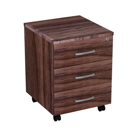 DENORD DESIGN Hurts mobil 3 lådig, djup 450mm valnöt - Lyreco - Kontorsmöbler och inredning - Bord och hurtsar - Hurtsar