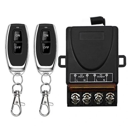 AC 220V 30A 1CH 433MHz Langaton Kaukosäätimen Kytkin RF Relevastaanotin + Päälle/Pois Lähetin Sähkölaitteiden Lampulle[pl]