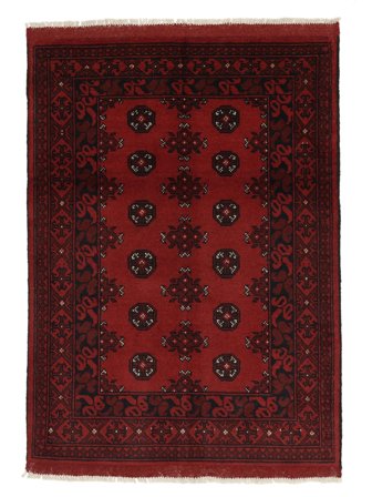 Tapis Afghan Fine 107X147 Noir/Rouge Foncé (Laine, Afghanistan)