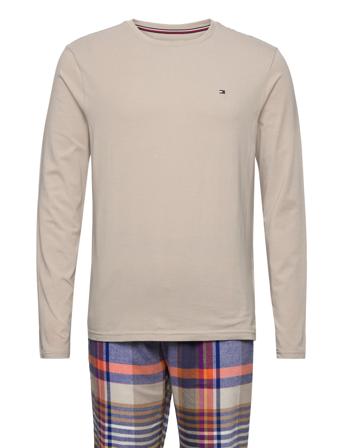 Ls Pant Flannel Tee Set Pyjamas Multi/mönstrad Tommy Hilfiger