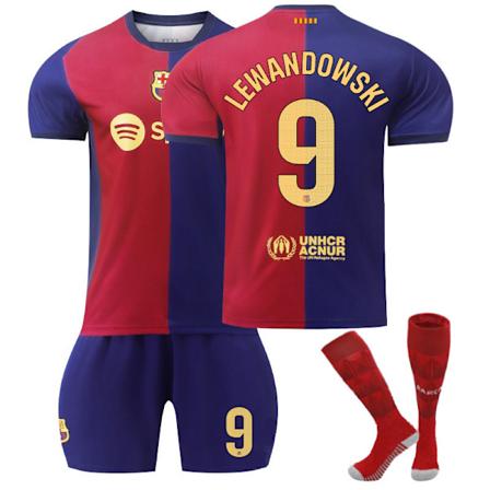Barcelona LEWANDOWSKI #9 Hjemmebanetrøje, 23-24 FCB Børne- og voksenfodboldtræningstrøje, julegave, fødselsdagsgave XXXL No.9