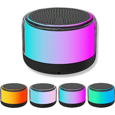 Portabel Bluetooth-högtalare, trådlös högtalare med RGB LED-ljus, TWS dubbel parning, HD-ljud, TF-kortuppspelningsstöd, Mini portabel högtalare för 