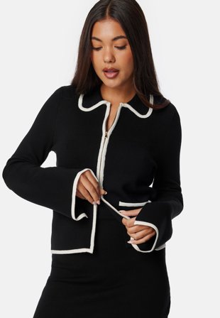 Josefin Lavold X Bubbleroom Josefin Contrast Zip Knit Jacke Klær