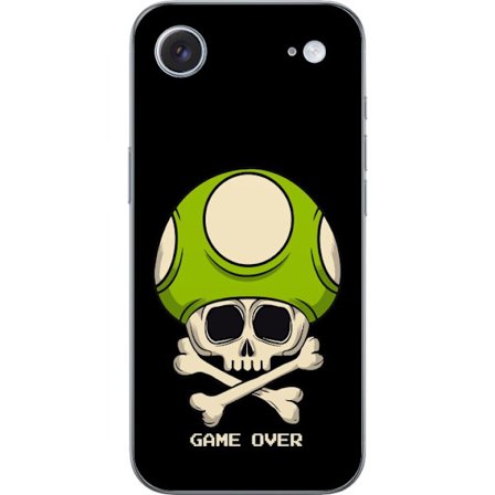 Yhteensopiva Puhelinkuori Apple Apple iPhone 17 Air Pelimotiivi, jossa on kuolonsyöjä ja vihreä sieni retro pelityylillä ja tekstillä game over