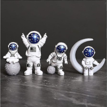 4 stk Astronaut Figurer, Rumkage Dekorationer Miniature Astronaut Legetøj (stjerne)