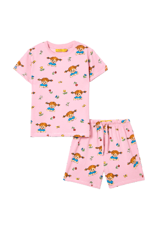 PIPPI Kortärmad Långstrump-pyjamas SVEA Sovkläder & morgonrockar Rosa 86/92