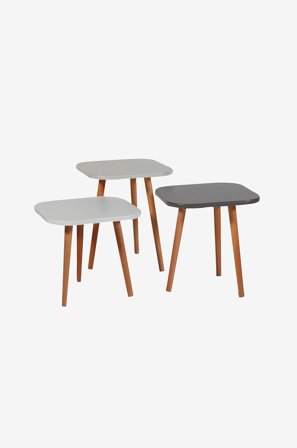 Hanah Home - Satsbord (3 st.) Tuvalle 049 - Grå - Småbord - Från Homeroom