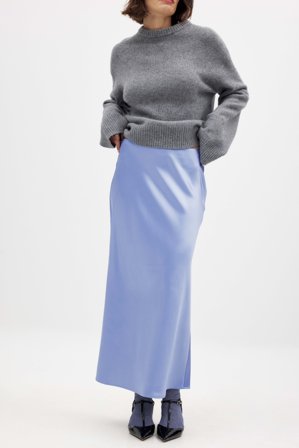 NA-KD Satin-Midirock - Satin Röcke - Blau - EU 34