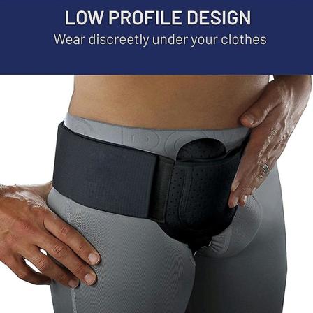 Bråckbälte fackverk för inguinal sportbråck stöd smärtlindring återhämtning rem White