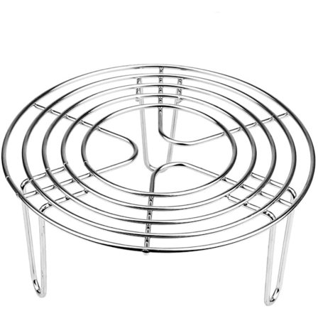 1 stk. rund dampstativ - varmeisolasjonsmatte - grillkjølestativ - 16 x 16 x 4 cm (sølv 7)