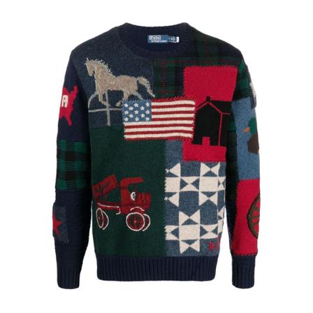 Polo Ralph Lauren, Round-neck Knitwear Niebieski, Mężczyzna, Rozmiar: M