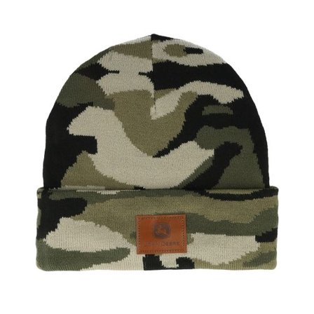 John Deere - Camo cuff Beanie - Fake Leather Patch Beanie Camouflage Cuff @ Hatstore