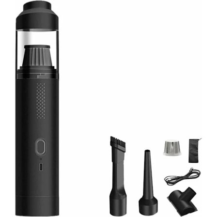 Trådløs bilstøvsuger, 4-i-1 mini bærbar støvsuger, høy effekt 19000Pa, svart trådløs håndstøvsuger