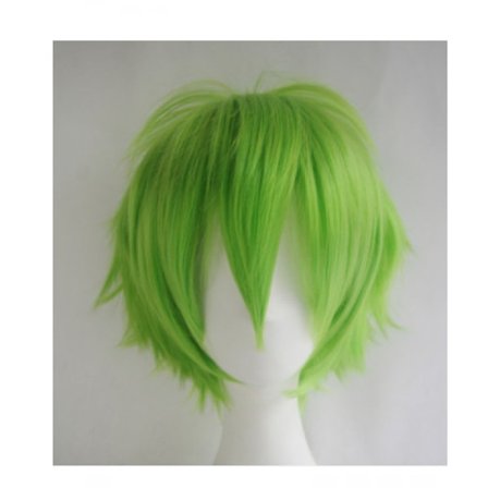 Wekity Unisex Anime Kort Cosplay Paryk Med Pandehår Varmebestandigt Hår, Grøn