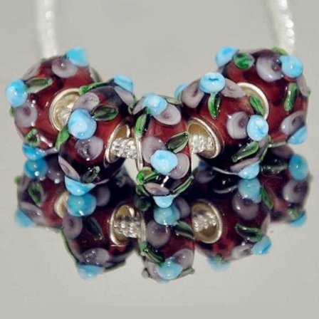 Murano Glas Pärlor Europeiska Berlock Armband 2 st