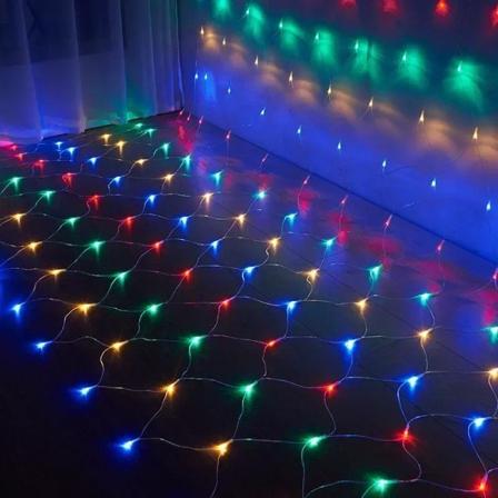 6Mx4M 672led EU 220V Gardinljus LED Fairy String Net Mesh Julfest Bröllop Nyår Garland Utomhus Trädgårdsdekoration Multicolor