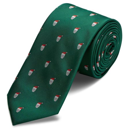 Green Christmas Skull Tie for Men - Christmas ties