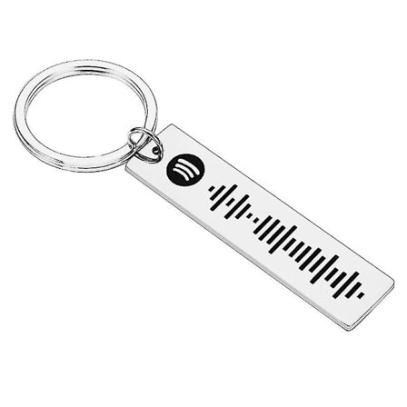 Nøkkelring i rustfritt stål for par, musikkgave, Spotify-kode nøkkelring