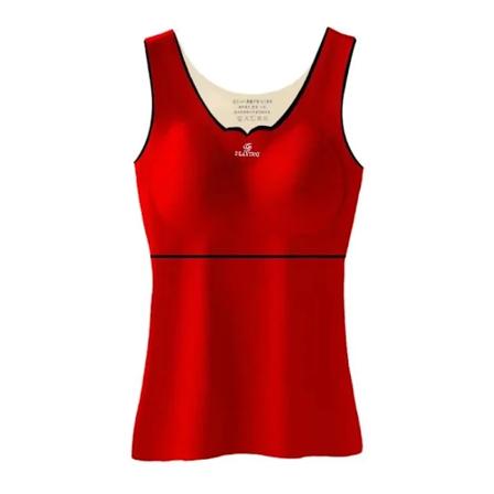 Termisk Underundertøj Fløjlsvest Vinter Kvinders Solid Bund med Brystpude Camisole Slank Varmt Sling Vest Kvinde Termisk Underundertøj RED XL(50-60KG)
