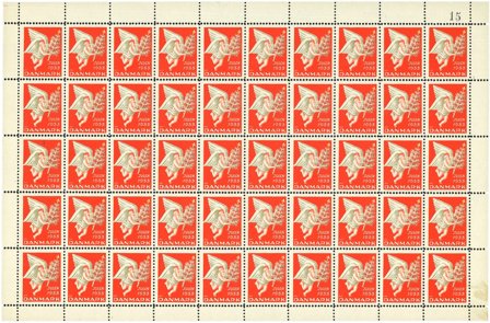 Danmark - Julemærkeark 1933 - Ufoldet