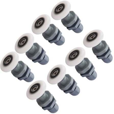 8 stk. holdbare plastik brusedørsruller skydedørsleje badeværelsesglas til reservedele (23 mm)