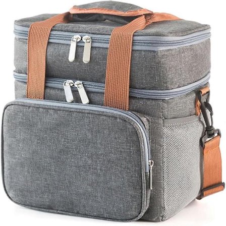 Stor Lunchväska 21-Burkar (13L), Dubbeldäckare Isolerad Kylväska för Lunch för Män Kvinnor Vuxna, Vattentät Läcksäker Hållbar Kylväska för Skola, 