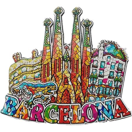 3D mosaikkstil kjøleskapsmagnet Barcelona Spania suvenir gave hjem og kjøkken dekorasjon magnetisk klistremerke Barcelona Spania