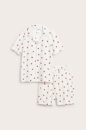 Kappahl | Pyjamas med hjärtan barn Offwhite 86/92 | Offwhite