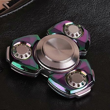 Senior Aluminiumoxid Metal Fidget Spinner Rustfrit Stål Messingbelægning Diamantpolering 606 Lydløs Leje Finger Fidget Gyro